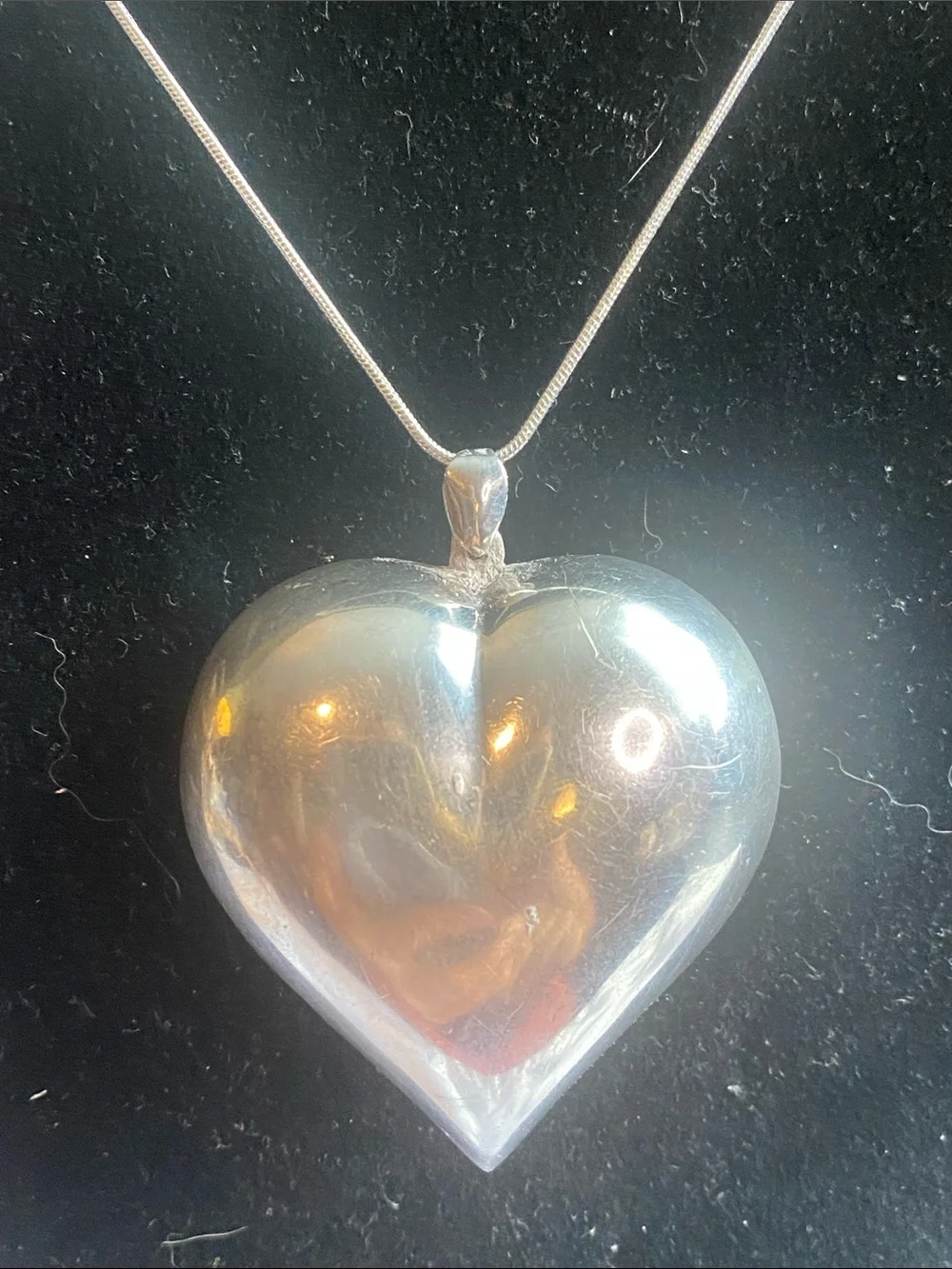 Sterling Silver Heart Pendant Necklace - Shiny Silver Heart